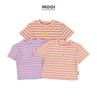 Mooi Atasan Anak Perempuan Lucy Rib Striped Tee