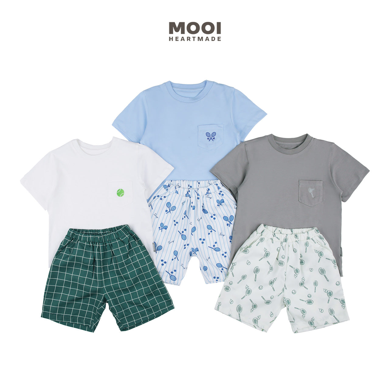 Mooi Setelan Anak Kaos Anak Tshirt Pocket Tee Set