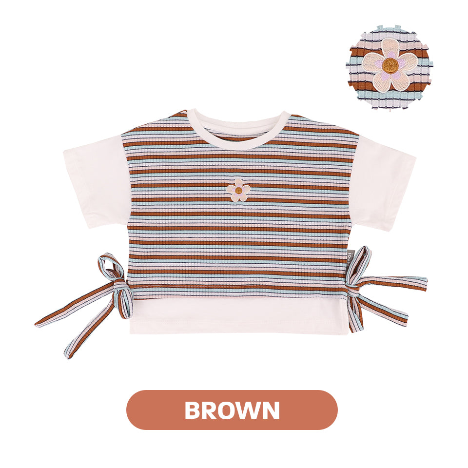 Mooi Atasan Anak Perempuan Chisa Rib Striped Tee