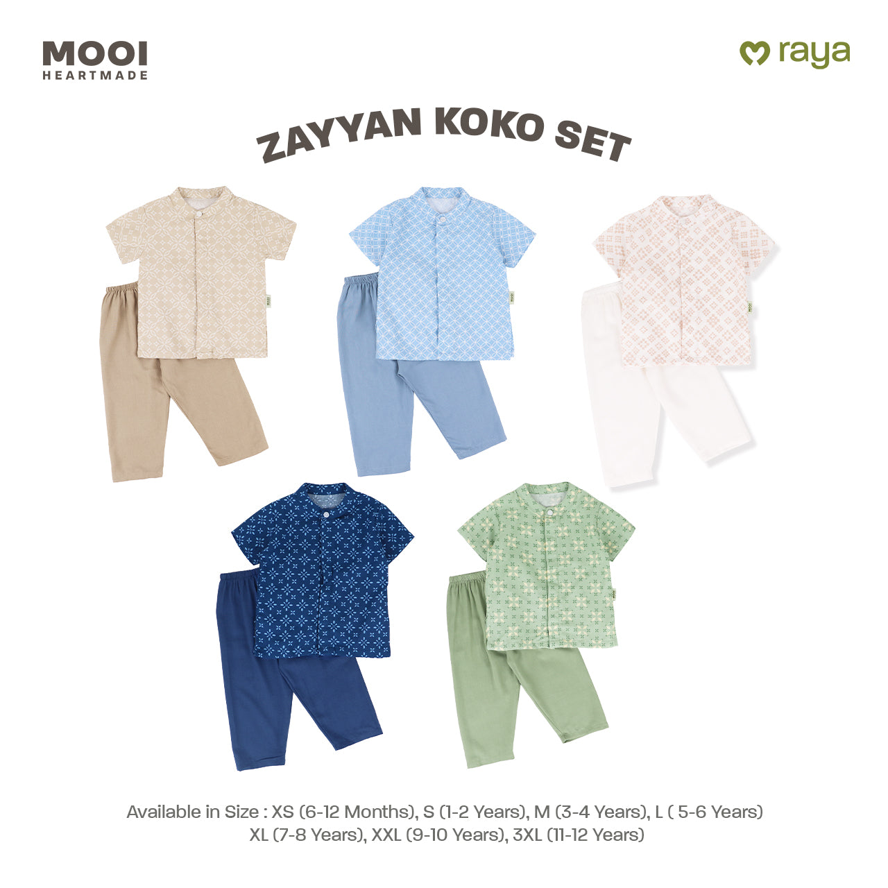 Mooi Zayyan Koko Set Setelan Koko Anak Raya Collection