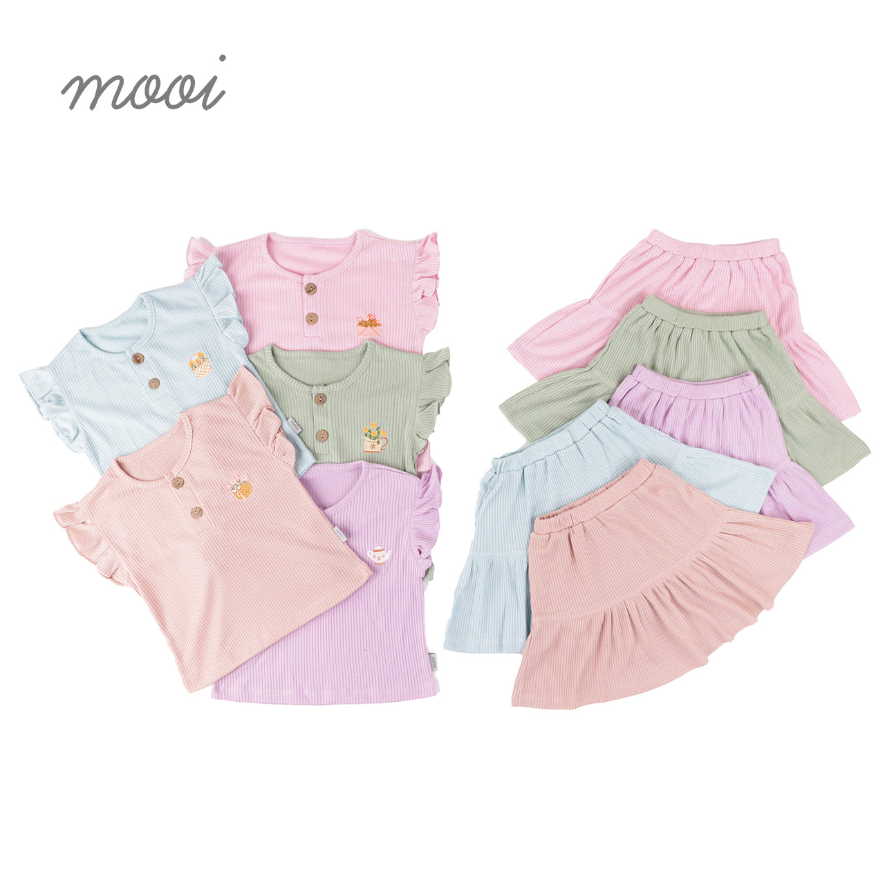 Mooi Setelan Anak Perempuan Narumi Ruffle Set