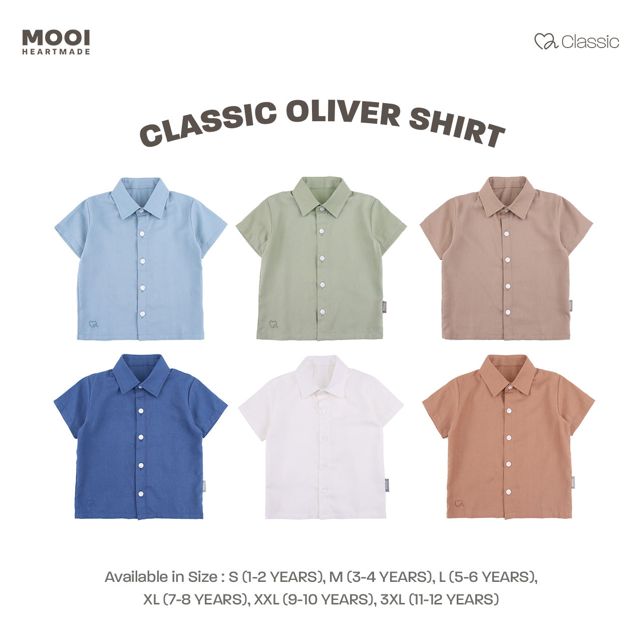 Mooi Kemeja Anak Laki-laki Classic Oliver Shirt