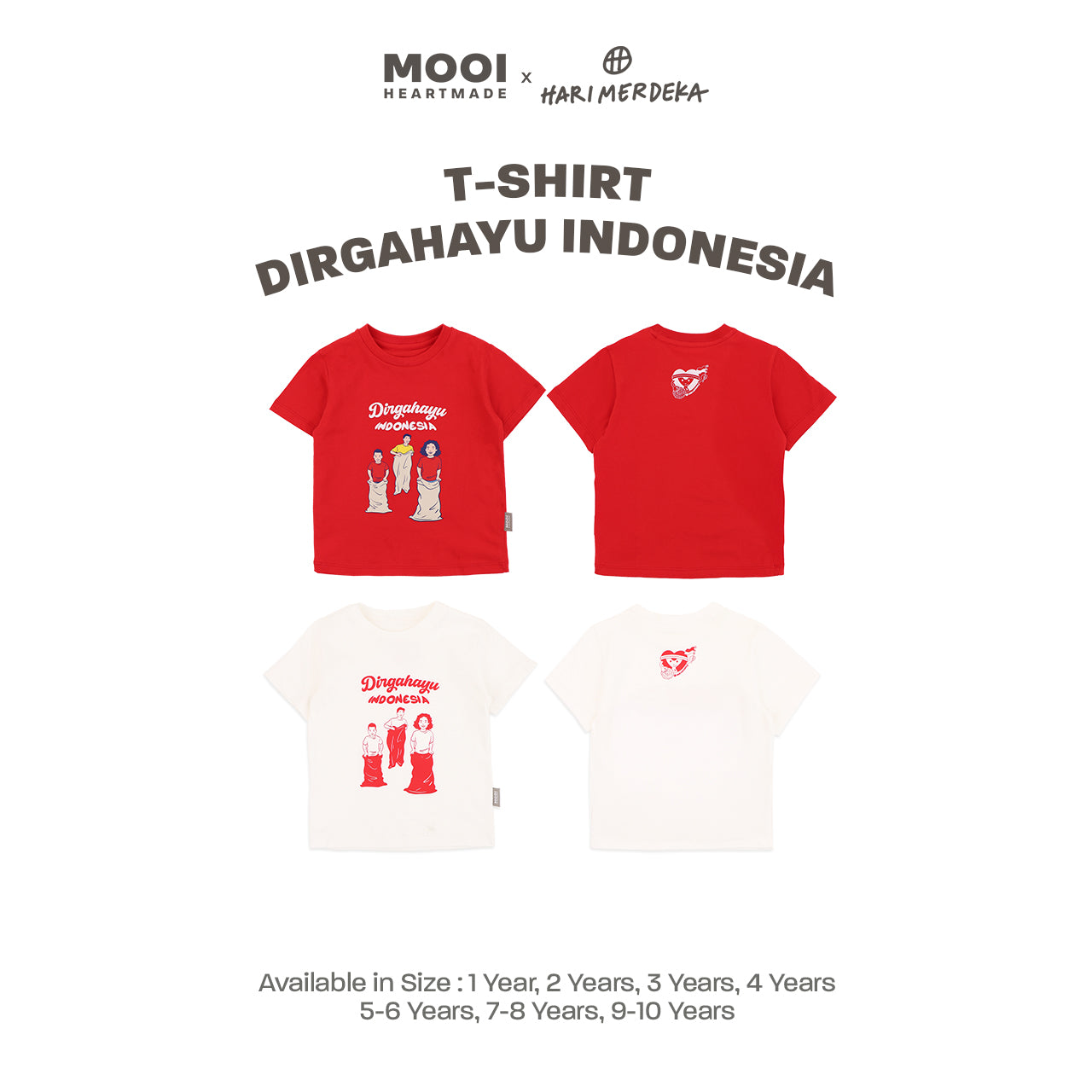 Mooi x Hari Merdeka Kaos Kemerdekaan Anak T-shirt Anak Dirgahayu Indonesia