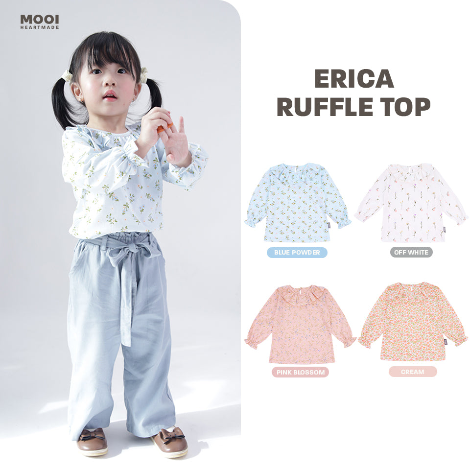 Mooi Atasan Anak Perempuan Erica Ruffle Top