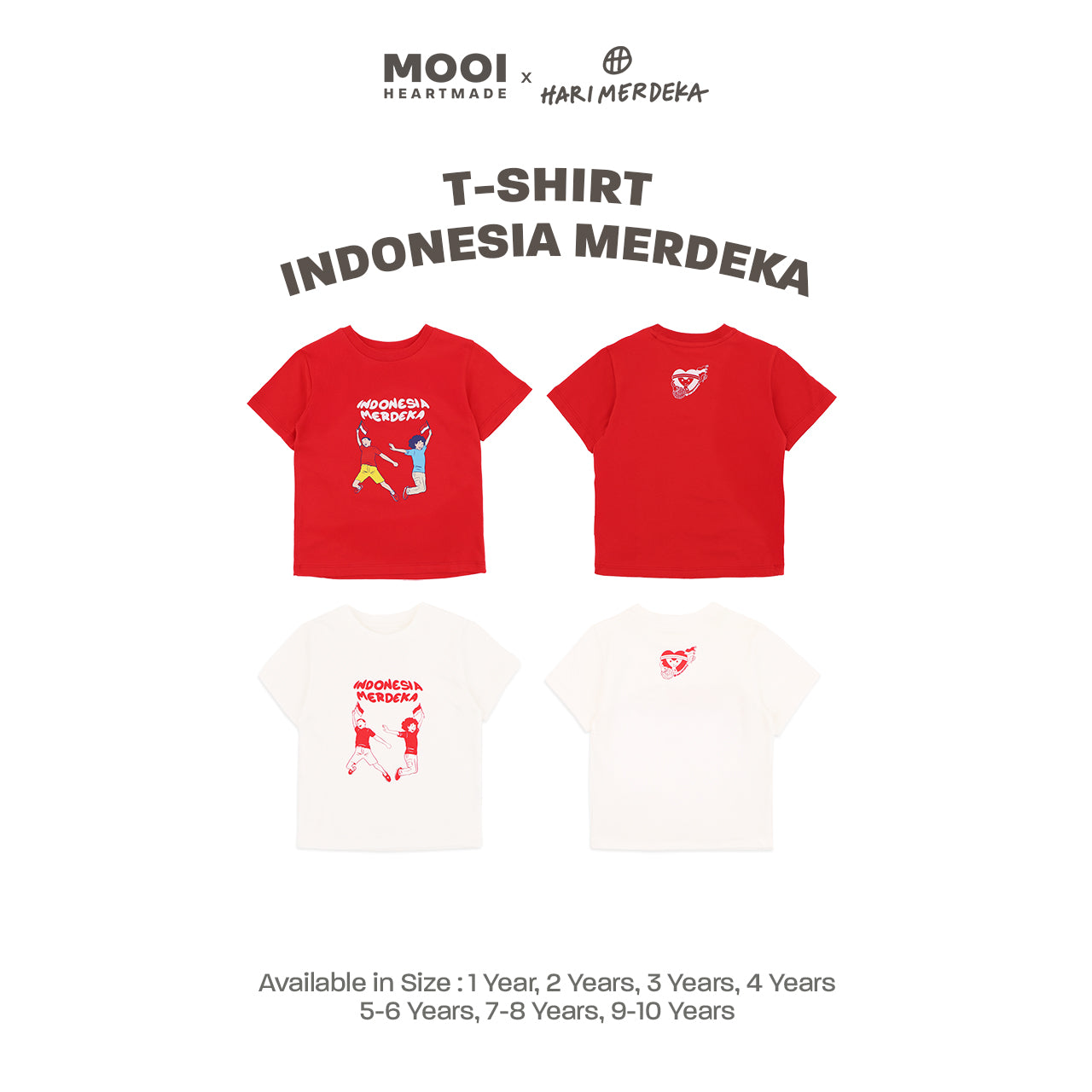 Mooi x Hari Merdeka Kaos Kemerdekaan Anak T-shirt Anak Indonesia Merdeka
