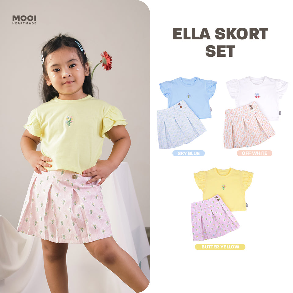 Mooi Setelan Anak Perempuan Ella Skort Set