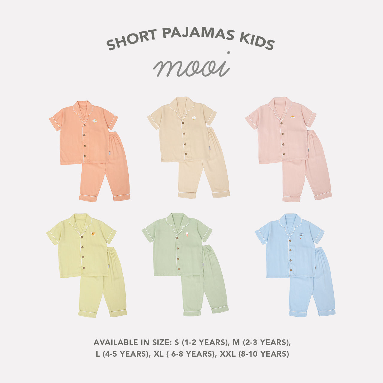 Mooi Piyama Anak Baju Tidur Anak Short Pajamas V1