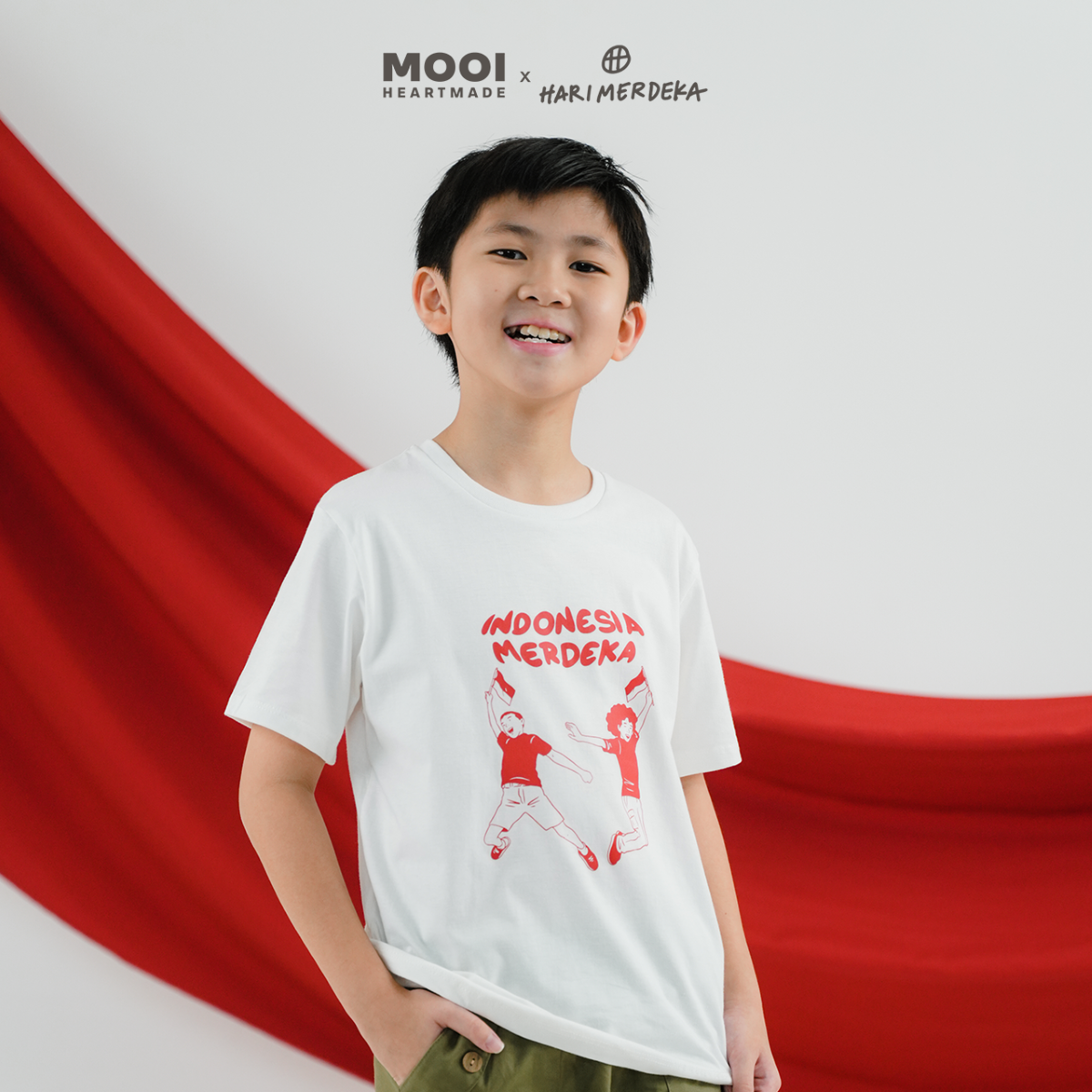 Mooi x Hari Merdeka Kaos Kemerdekaan Anak T-shirt Anak Indonesia Merdeka