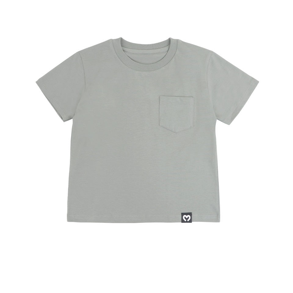 Mooi Kaos Anak Pocket Unisex Comfy T-Shirt Pocket Kids