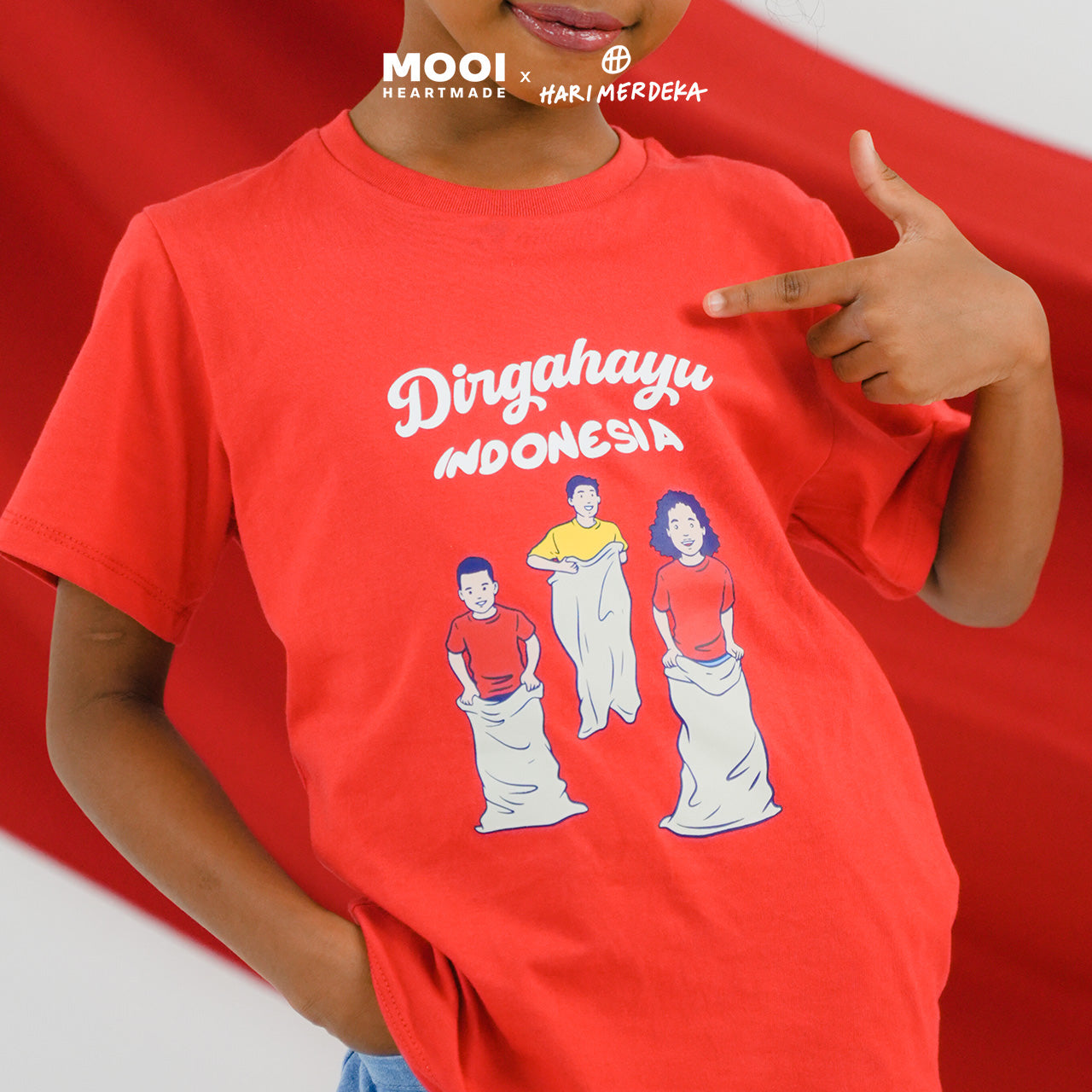 Mooi x Hari Merdeka Kaos Kemerdekaan Anak T-shirt Anak Dirgahayu Indonesia