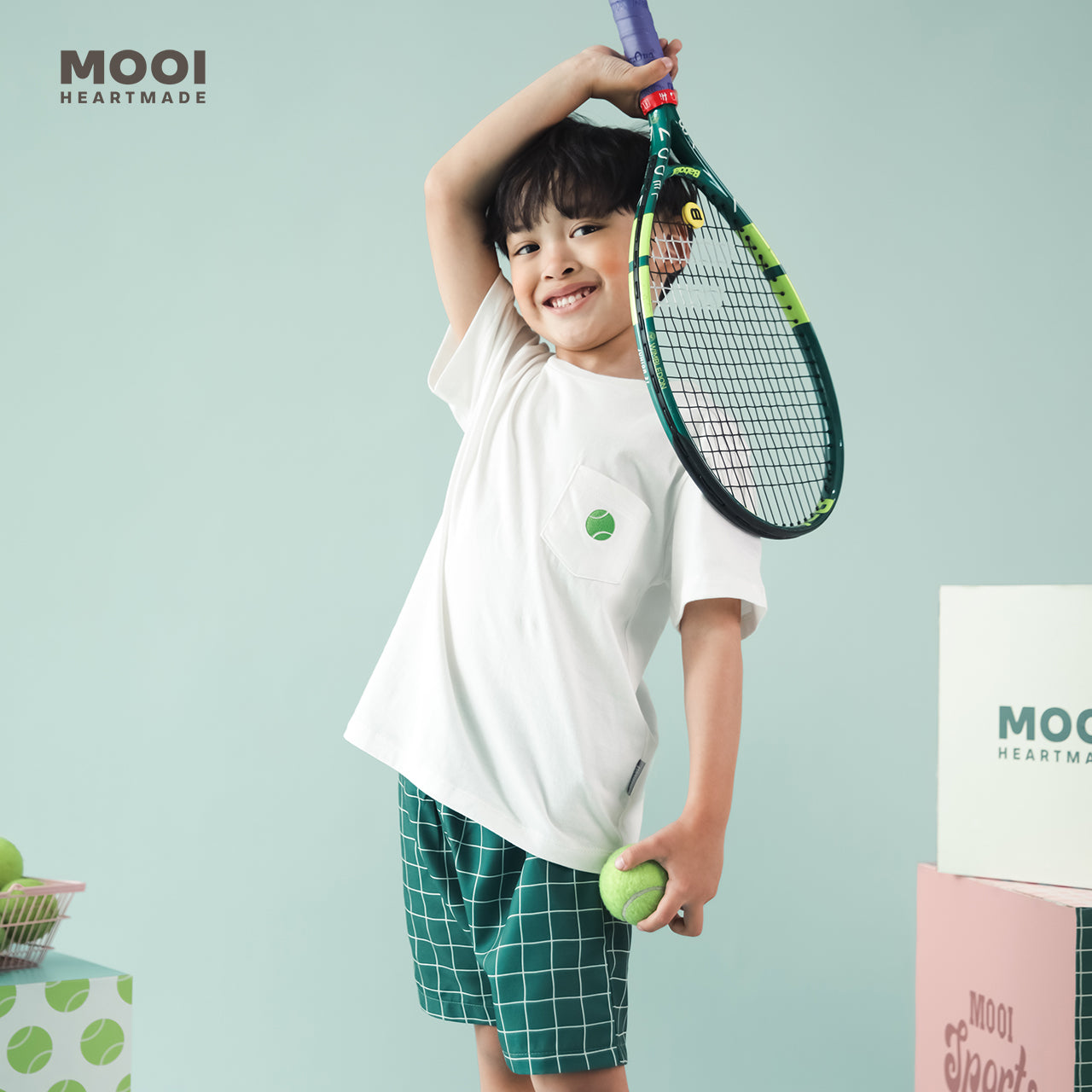 Mooi Setelan Anak Kaos Anak Tshirt Pocket Tee Set