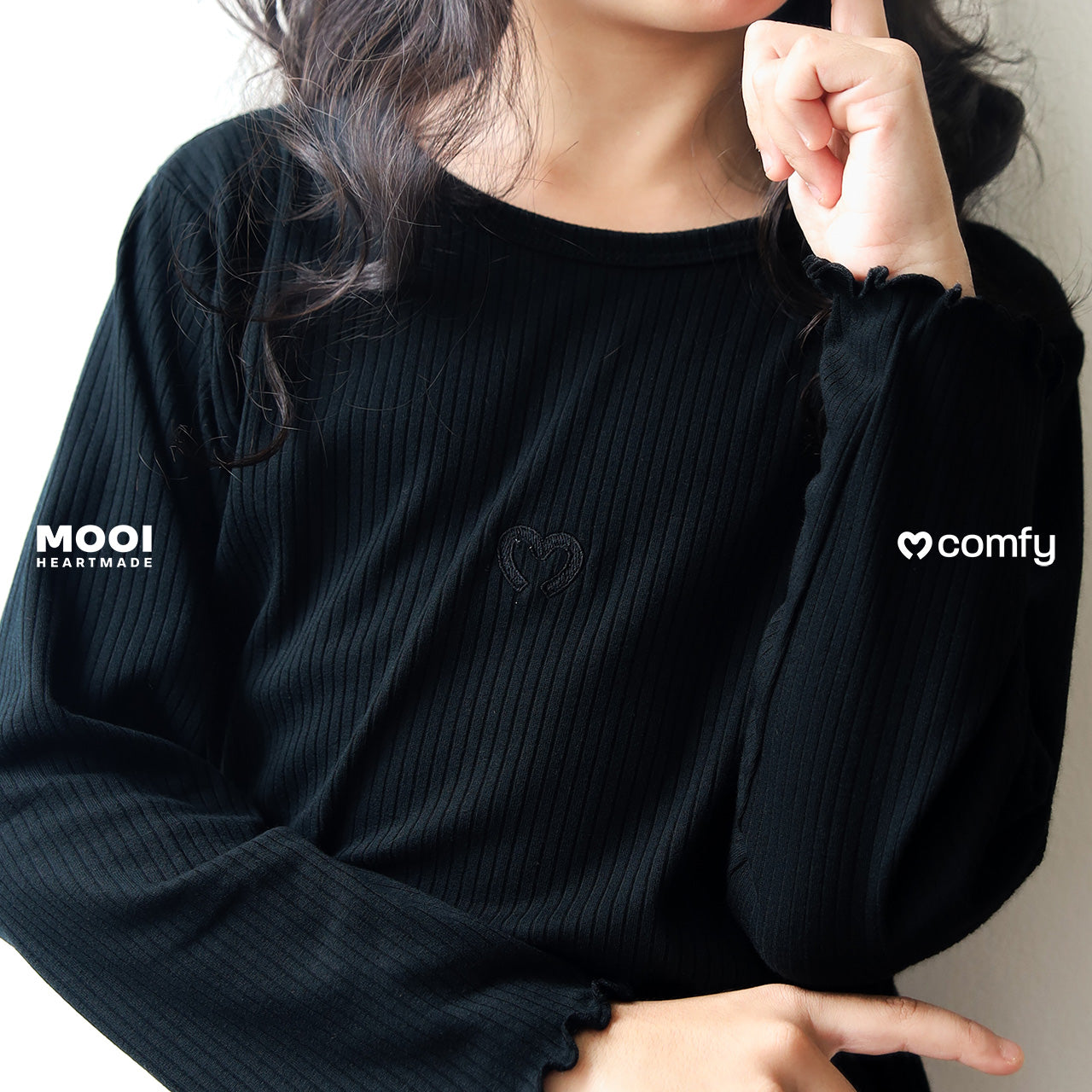 Mooi Atasan Lengan Panjang Anak Perempuan Comfy Rib Basic Long Sleeve Top