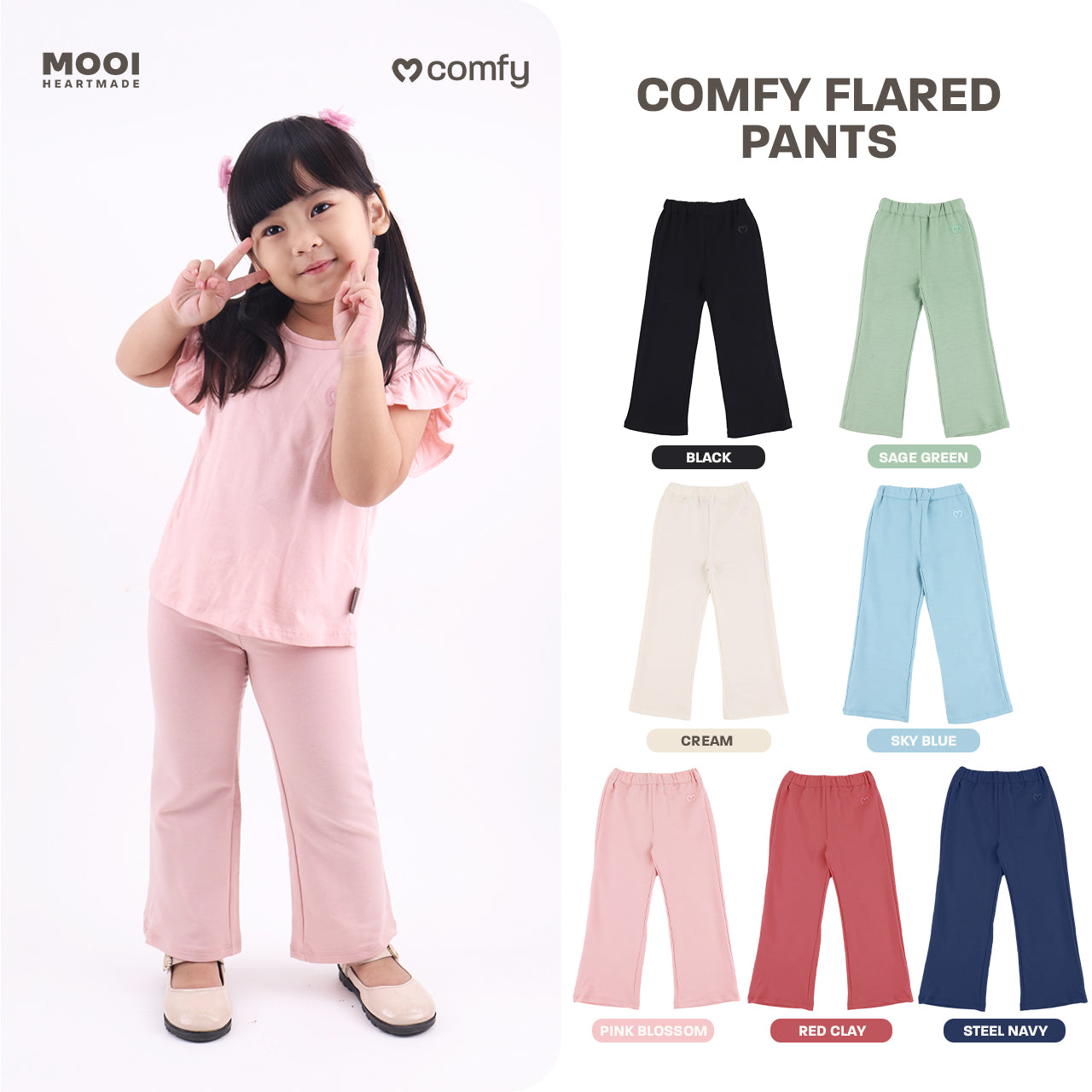 Mooi Celana Panjang Anak Perempuan Comfy Flared Pants