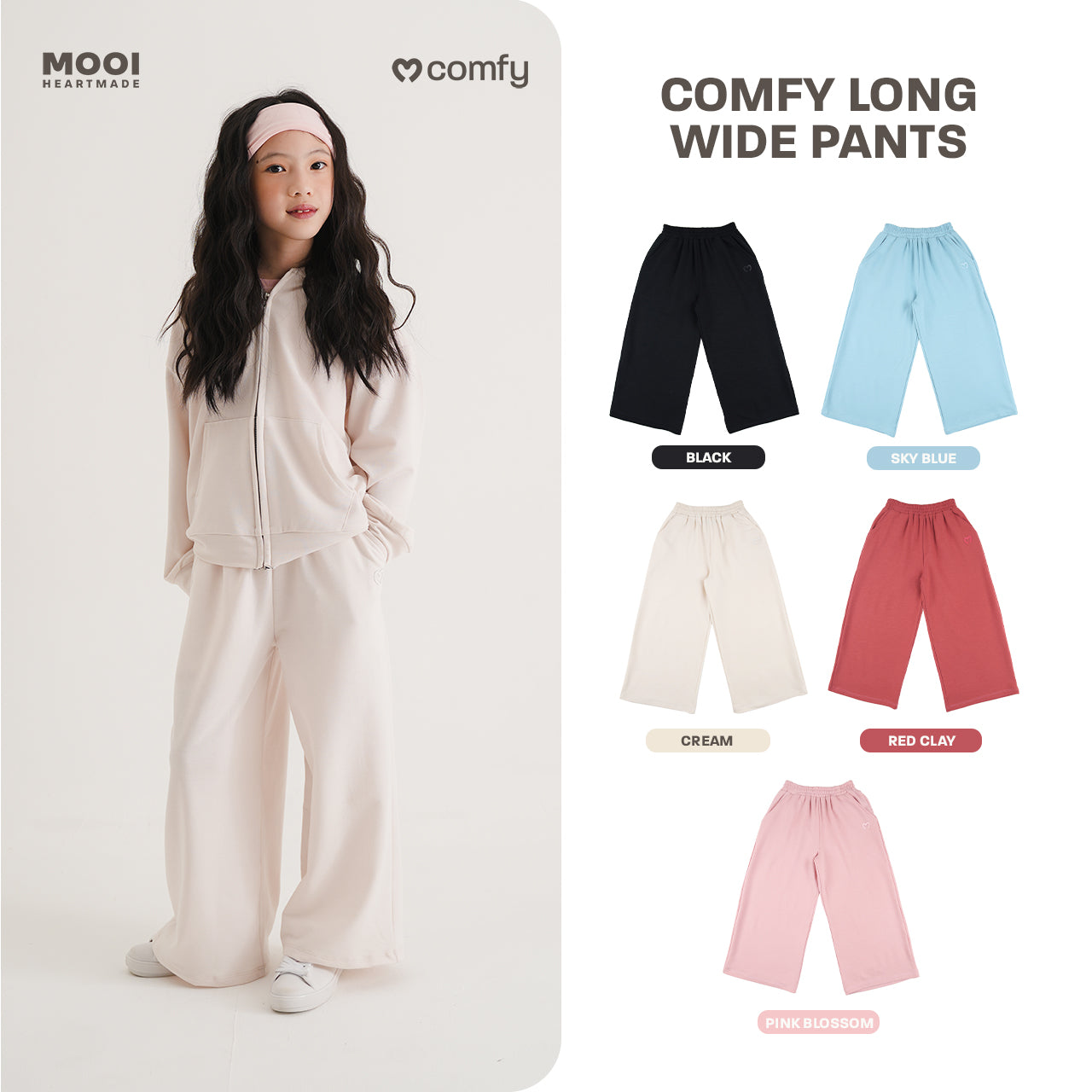 Mooi Celana Panjang Anak Perempuan Comfy Long Wide Pants
