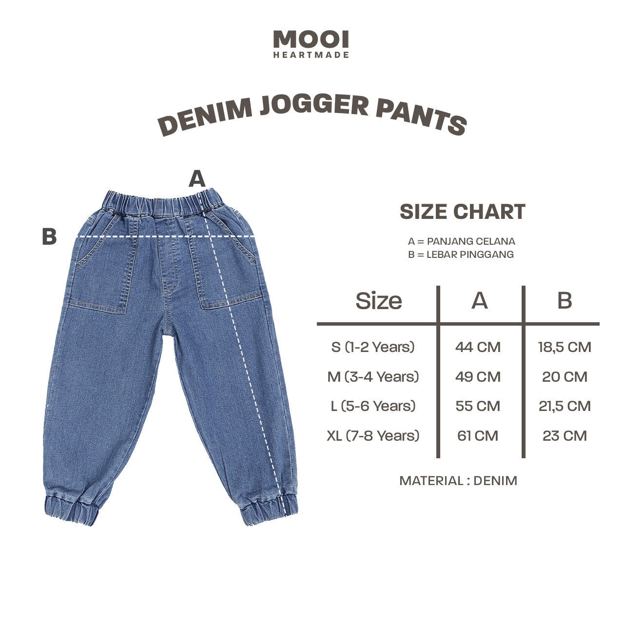 Mooi Celana Jeans Anak Kids Denim Jogger Pants