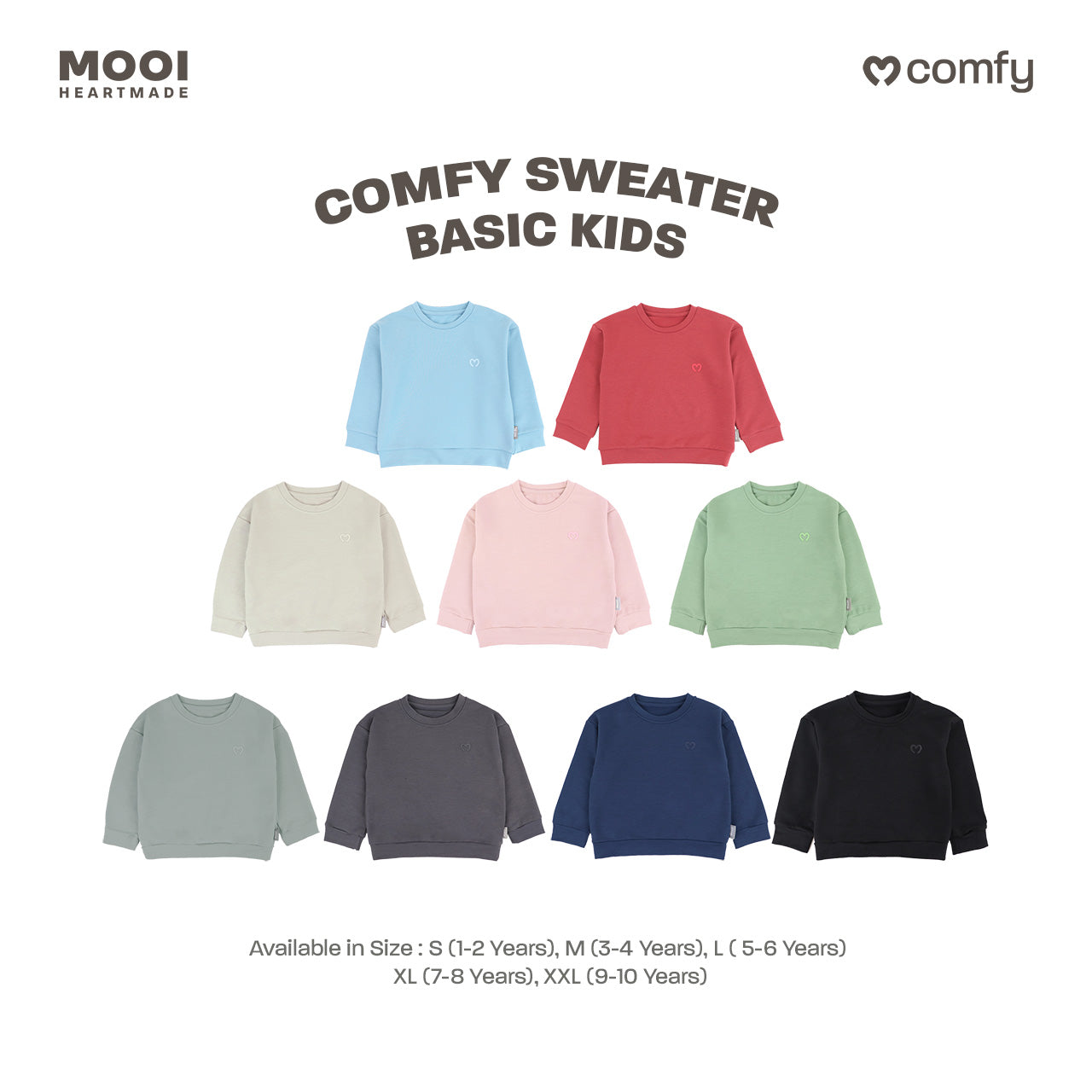 Mooi Sweater Anak Unisex Comfy Sweater Basic Kids