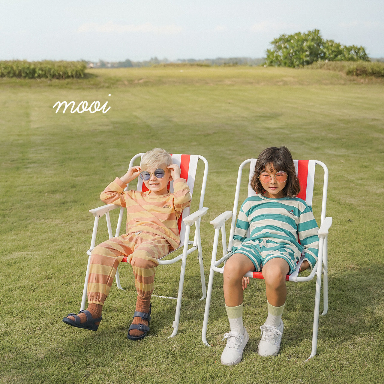 Mooi Kaos Anak Lengan Panjang Barrel Striped Top