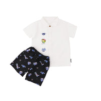 Mooi X Muklay Setelan Anak Laki-laki Kemeja Anak Basic Shirt Set