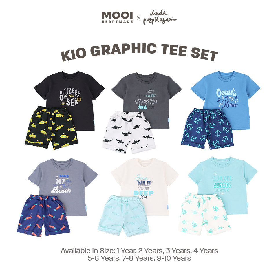 Mooi X Dinda Puspitasari Setelan Anak Kio Graphic Tee Set