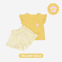 Mooi Setelan Anak Perempuan Ruffle Pocket Tee