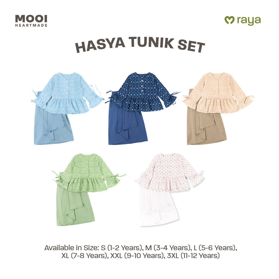 Mooi Setelan Anak Perempuan Raya Collection Hasya Tunic Set