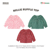 Mooi Atasan Anak Perempuan Christmas Collection Millie Ruffle Top