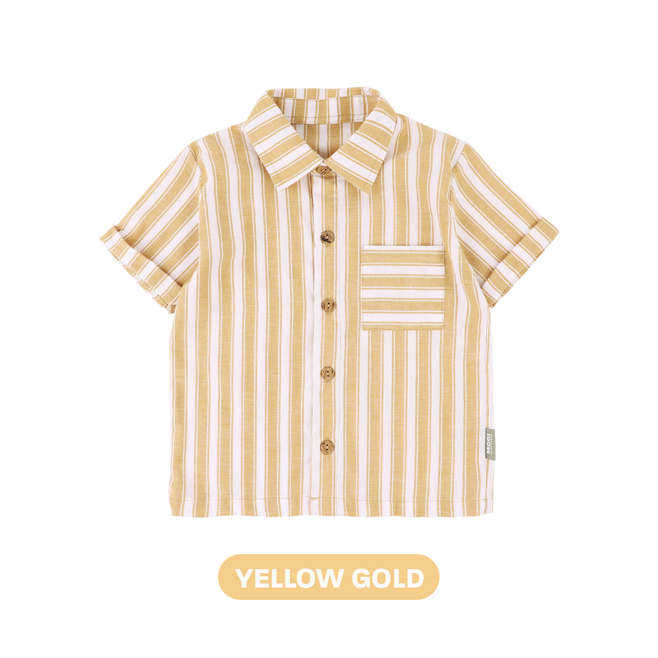 Mooi Kemeja Anak Laki-laki Kemeja Katun Motif Dion Striped Shirt