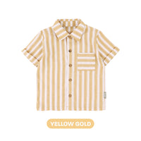 Mooi Kemeja Anak Laki-laki Kemeja Katun Motif Dion Striped Shirt