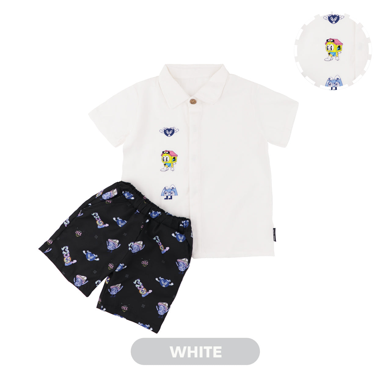 Mooi X Muklay Setelan Anak Laki-laki Kemeja Anak Basic Shirt Set