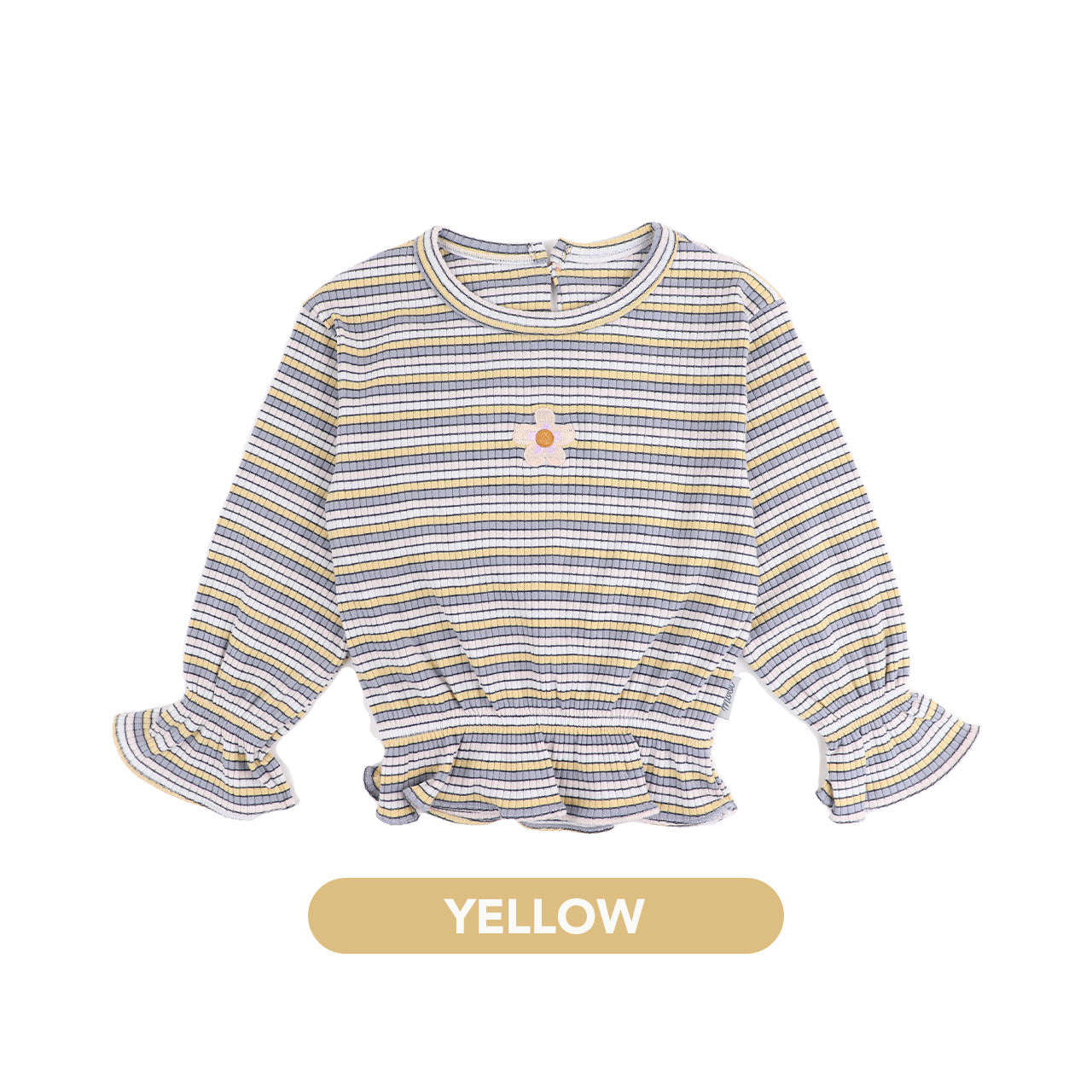 Mooi Atasan Anak Perempuan Daniele Rib Striped Top