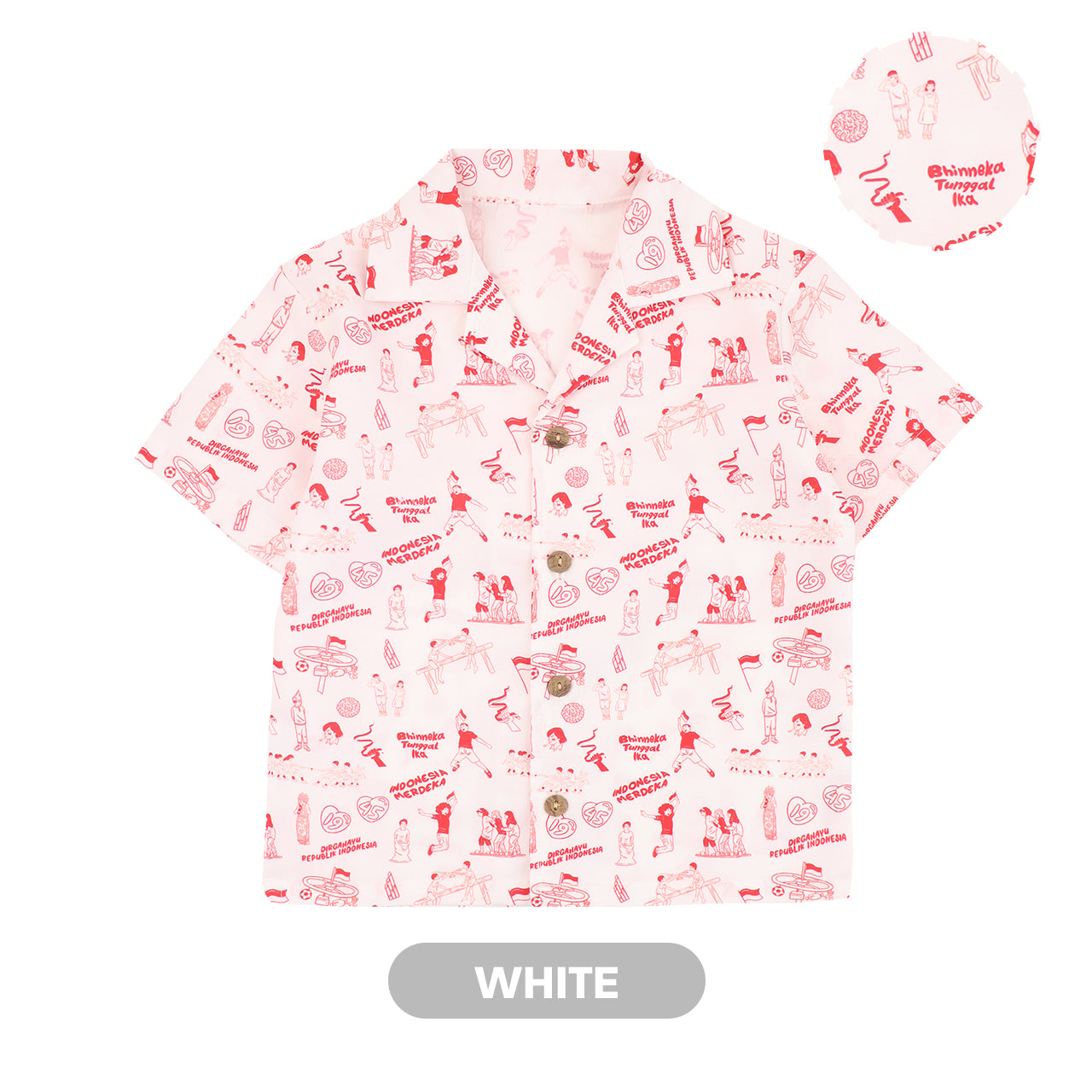 Mooi x Hari Merdeka Kaos Kemerdekaan Kemeja Anak Printed Shirt