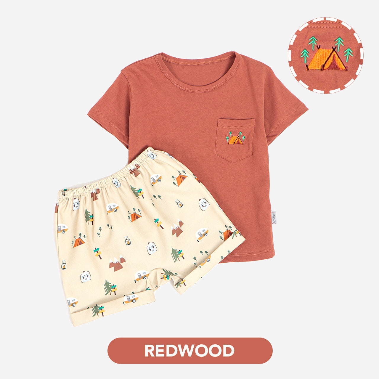 Mooi Setelan Anak Kaos Anak Tshirt Pocket Tee Set