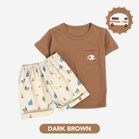 Mooi Setelan Anak Kaos Anak Tshirt Pocket Tee Set