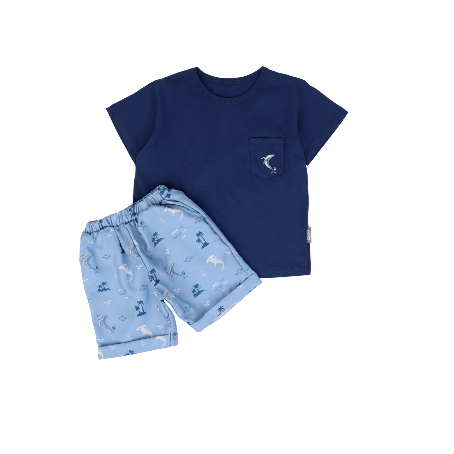 Mooi Setelan Anak Kaos Anak Tshirt Pocket Tee Set