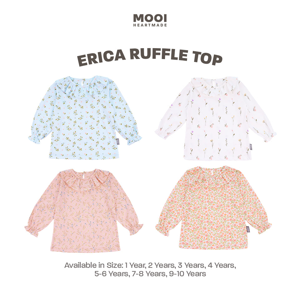 Mooi Atasan Anak Perempuan Erica Ruffle Top