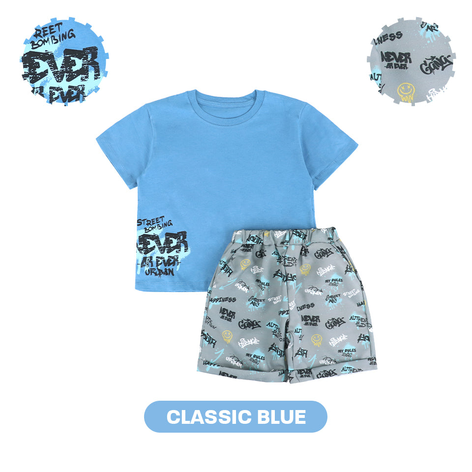 Mooi Setelan Anak Kaos Anak Tshirt Street Graffiti Set