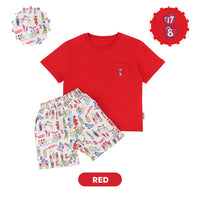 Mooi x Hari Merdeka Kaos Kemerdekaan Setelan Anak Pocket Tee Set Kemerdekaan