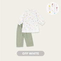 Mooi x Nussa Rarra Tunic Set Print Setelan Anak Perempuan Raya Collection