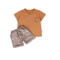 Mooi Setelan Anak Kaos Anak Tshirt Pocket Tee Set