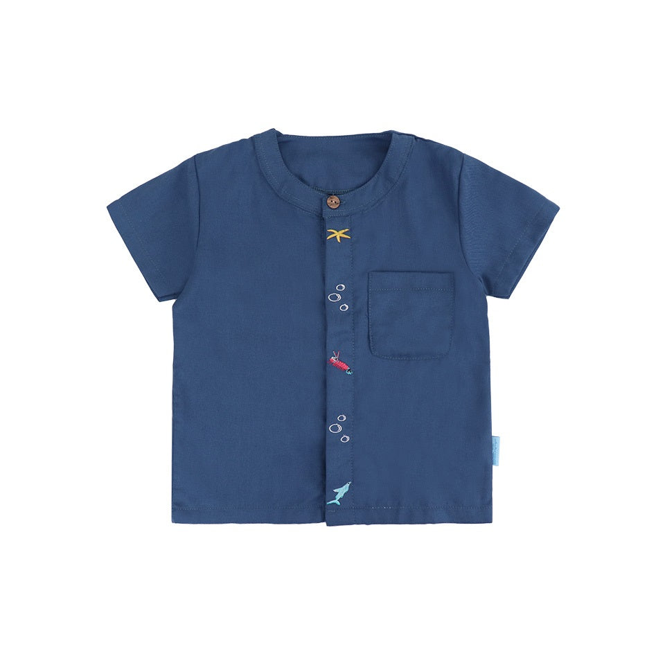 Mooi X Dinda Puspitasari Kemeja Anak Laki-laki Rue Pocket Shirt