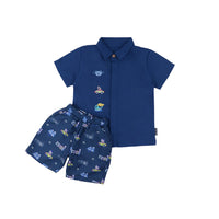 Mooi X Muklay Setelan Anak Laki-laki Kemeja Anak Basic Shirt Set