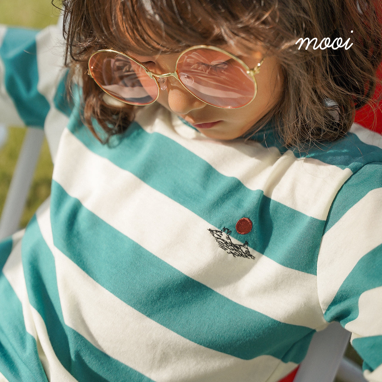 Mooi Kaos Anak Lengan Panjang Barrel Striped Top