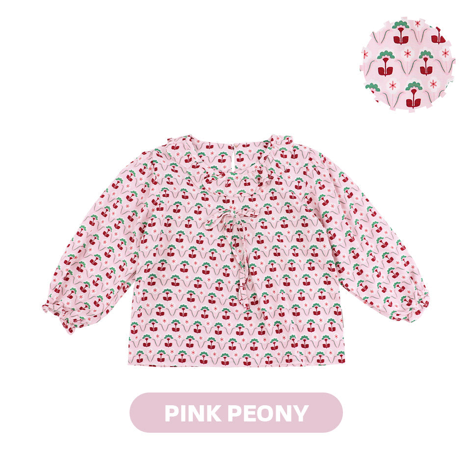 Mooi Atasan Anak Perempuan Christmas Collection Millie Ruffle Top