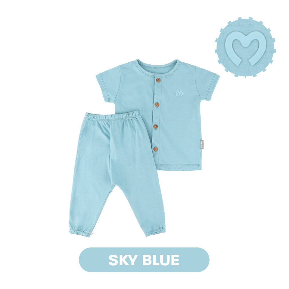 Mooi Setelan Piyama Bayi Comfy Baby Button Pajamas Set