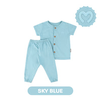 Mooi Setelan Piyama Bayi Comfy Baby Button Pajamas Set