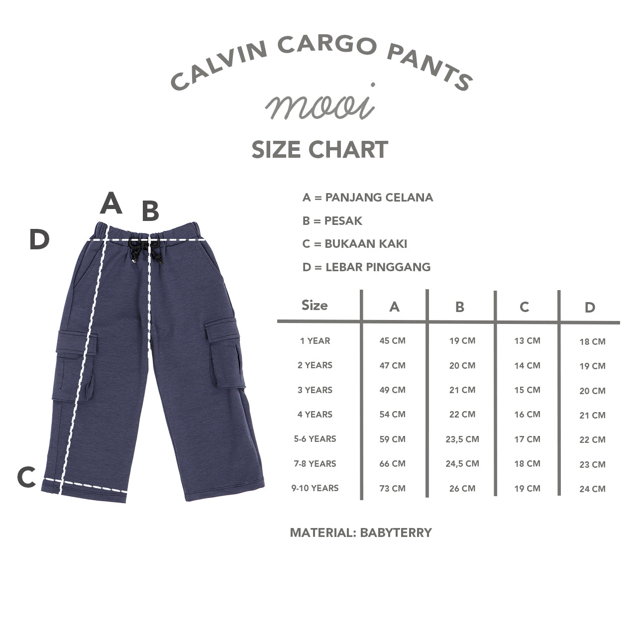 Mooi Celana Panjang Cargo Anak Laki-Laki Calvin Cargo Pants
