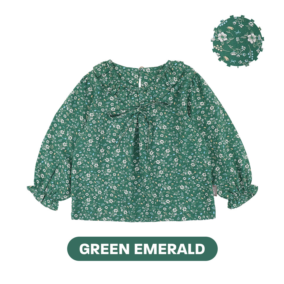 Mooi Atasan Anak Perempuan Christmas Collection Millie Ruffle Top