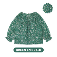 Mooi Atasan Anak Perempuan Christmas Collection Millie Ruffle Top