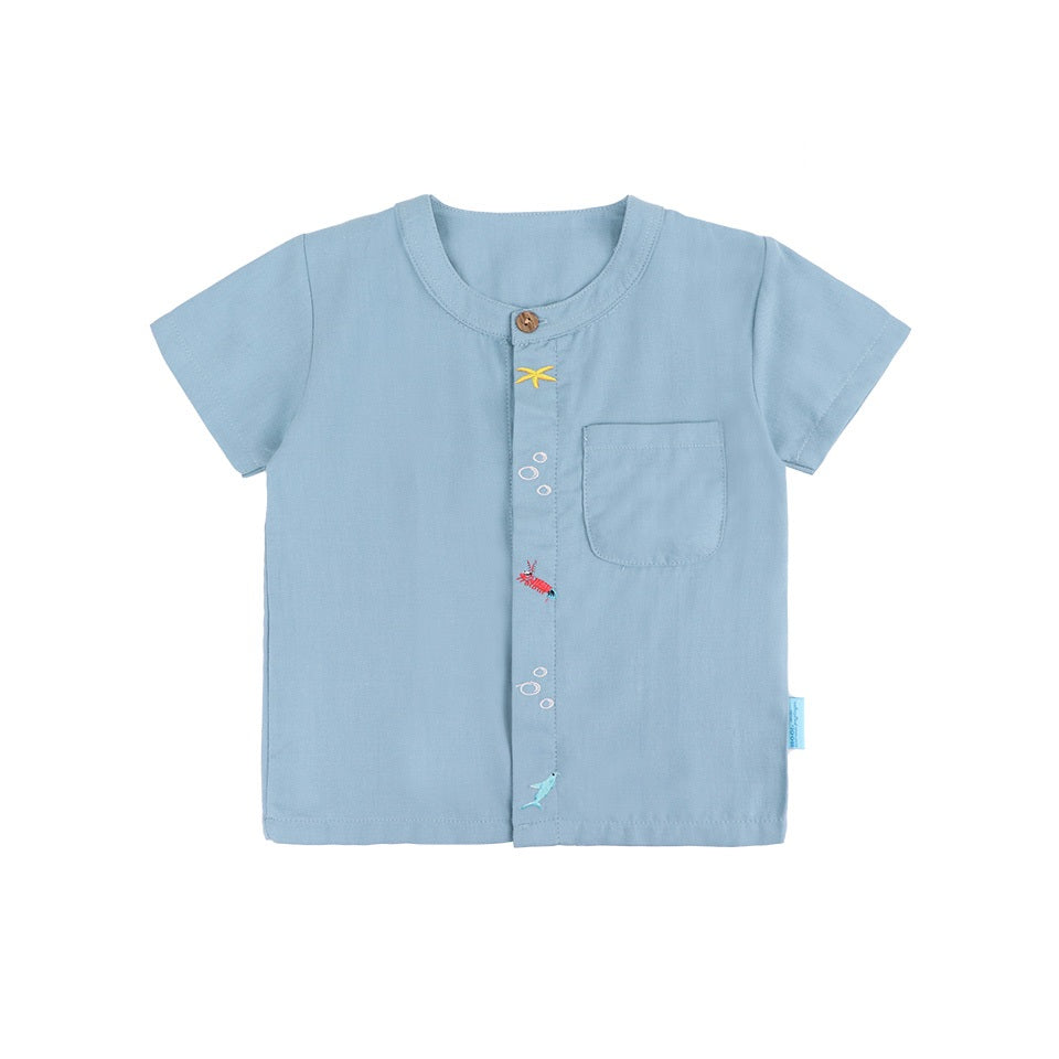 Mooi X Dinda Puspitasari Kemeja Anak Laki-laki Rue Pocket Shirt