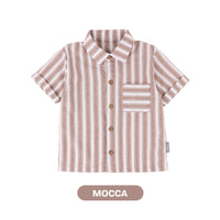 Mooi Kemeja Anak Laki-laki Kemeja Katun Motif Dion Striped Shirt